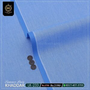 LK-233 Sky Blue Lawn Khadi Khaddar