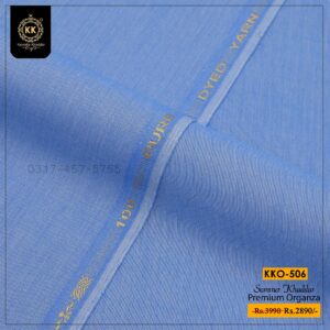 KKO-506 Sky Blue Premium Organza Summer Khaddar