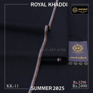 KK-11 Black Royal Khaddi Summer Khaddar