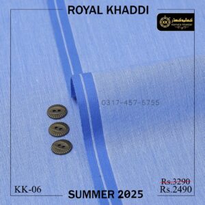 KK-06 Sky Blue Royal Khaddi Summer Khaddar