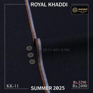 KK-11 Black Royal Khaddi Summer Khaddar