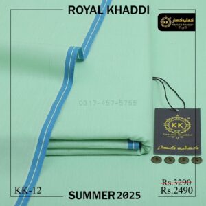 KK-12 Apple Green Royal Khaddi Summer Khaddar