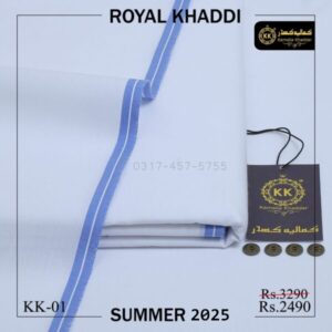 KK-01 Pure White Royal Khaddi Summer Collection