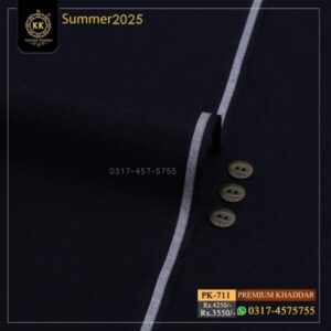 PK-711 Premium Black Khaddar Summer Collection