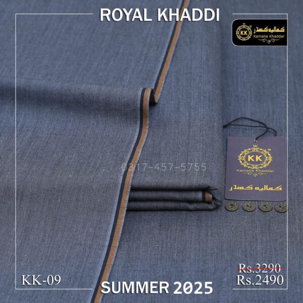 KK-09 Malaysia Grey ROYAL KHADDI Summer Khaddar