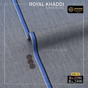 KK-31 Silver Grey ROYAL KHADDI Summer Khaddar