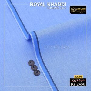 KK-06 Sky Blue Royal Khaddi Summer Khaddar