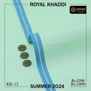 KK-12 Apple Green Royal Khaddi Summer Khaddar