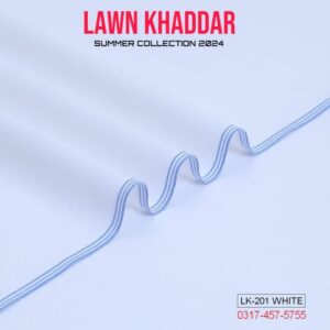 LK-201 Pure White Lawn Khadi Khaddar Summer