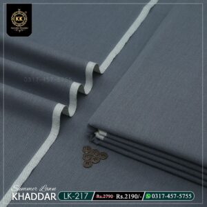 LK-217 Grey Summer Lawn Khadi Khaddar