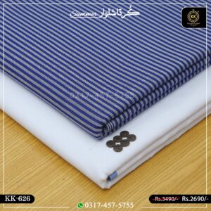 KK-626 Designer Premium Khaddar Kurta With White Shalwar