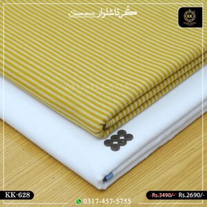 KK-628 Designer Premium Khaddar Kurta With White Shalwar