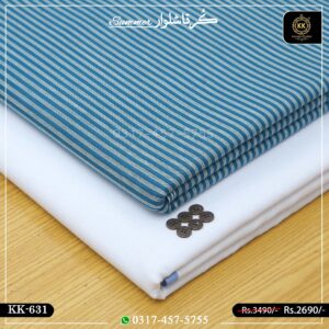 KK-631 Designer Premium Khaddar Kurta With White Shalwar