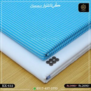 KK-612 Lining Premium Khaddar Kurta With White Shalwar